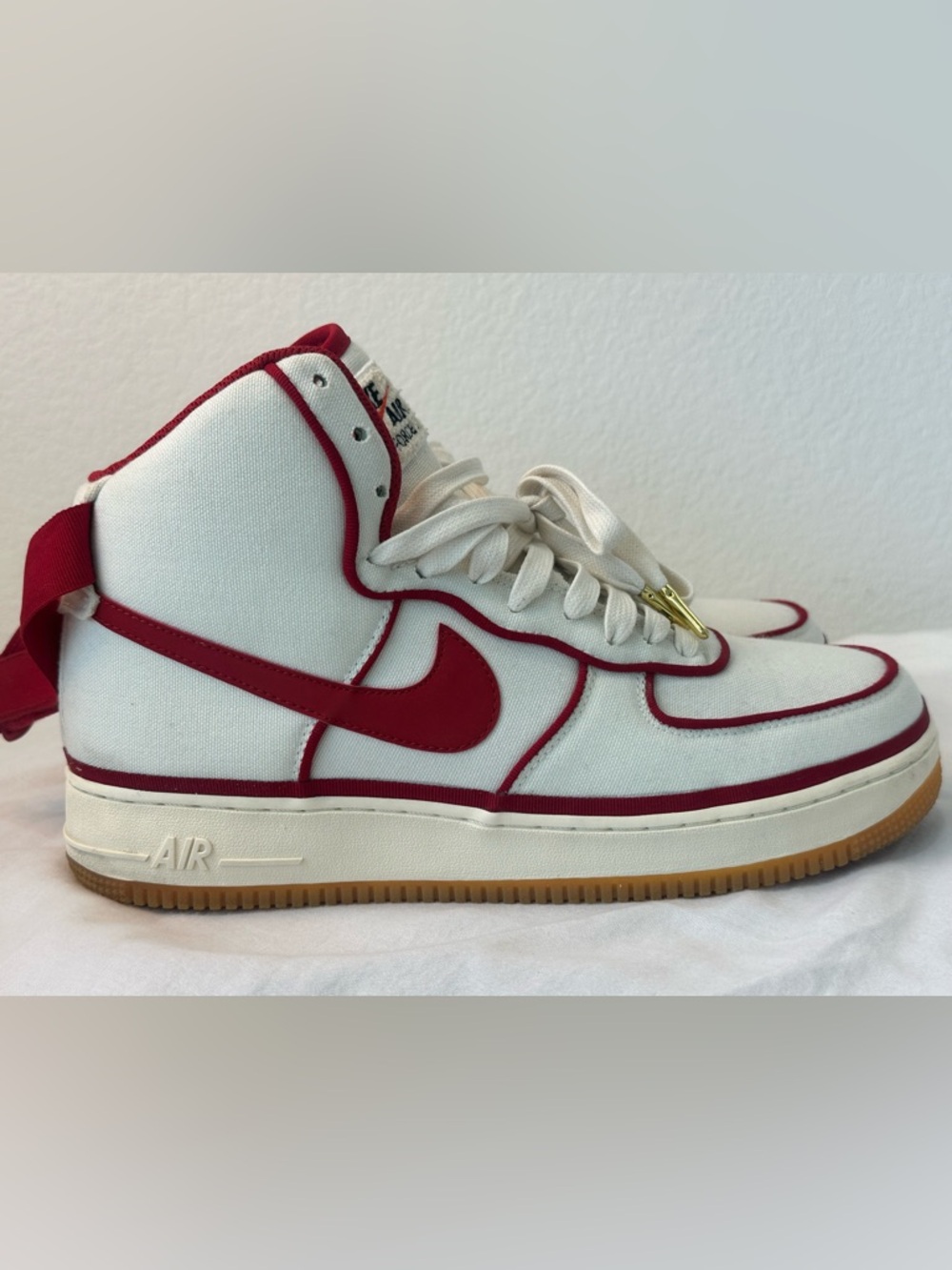 Nike High-Top Sneakers White with Red Accents